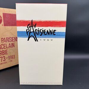 Barbie Gay Parisienne 1959 Repro Porcelain Mattel 9973-9993 Shipper Limited Edit